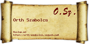 Orth Szabolcs névjegykártya