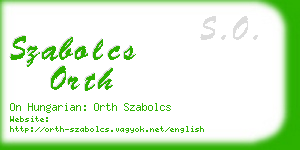 szabolcs orth business card